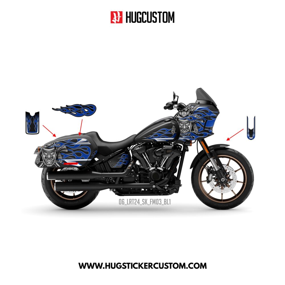 HUGCUSTOM Sticker Kit for Cruiser LRST (FXLRST) (2017-2025) - 'Bushido Blaze' Design