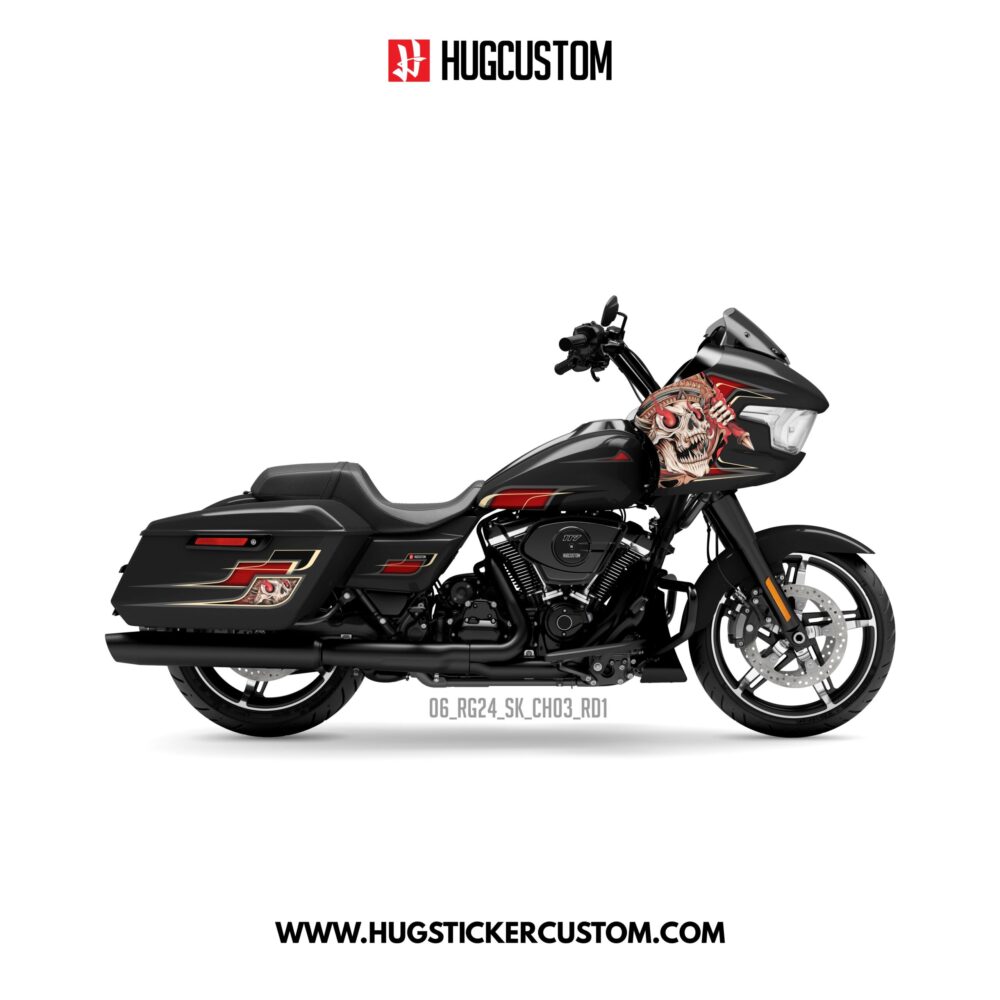 HUGCUSTOM Sticker Kit for Touring RG (FLTRX) (2024-2025) - 'HUG Skull' Design