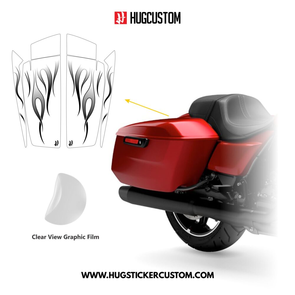 HUGSHIELD Saddlebag Cover for Touring RG SG / CVO (FLTRXST FLHXST) 2024-2025 - 'Flame' Design