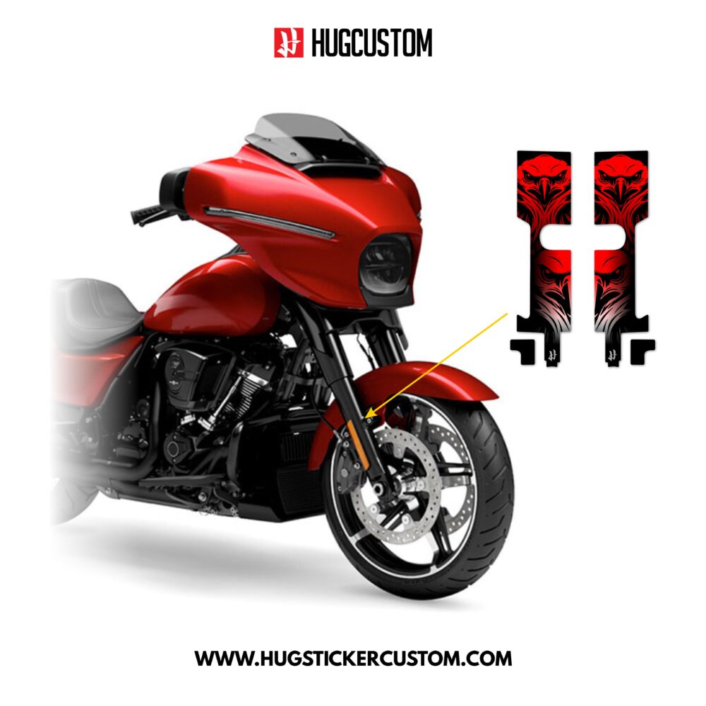 HUGSHIELD Front Fork Cover for Touring SG (FLHXST) 2015-2025 - 'Eagle' Design